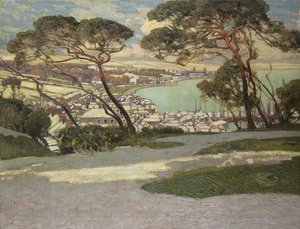 Newlyn, Penzance na distância do jardim de Geoffrey Garnier